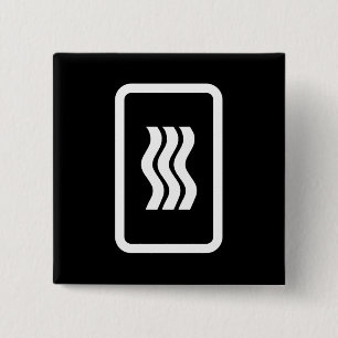 Zener Card   3 Vertical Wavy Lines 2 Inch Square Button