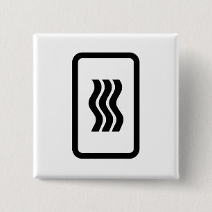Zener Card 3 Vertical Wavy Lines 2 Inch Square Button