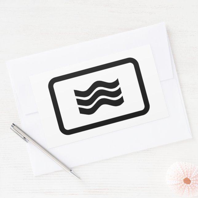 Zener Card | 3 Vertical Wavy Lines Sticker (Envelope)