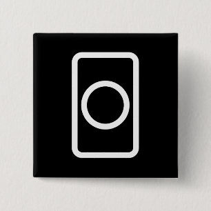 Zener Card   Hollow Circle 2 Inch Square Button