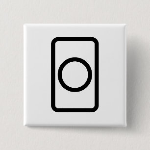 Zener Card   Hollow Circle 2 Inch Square Button