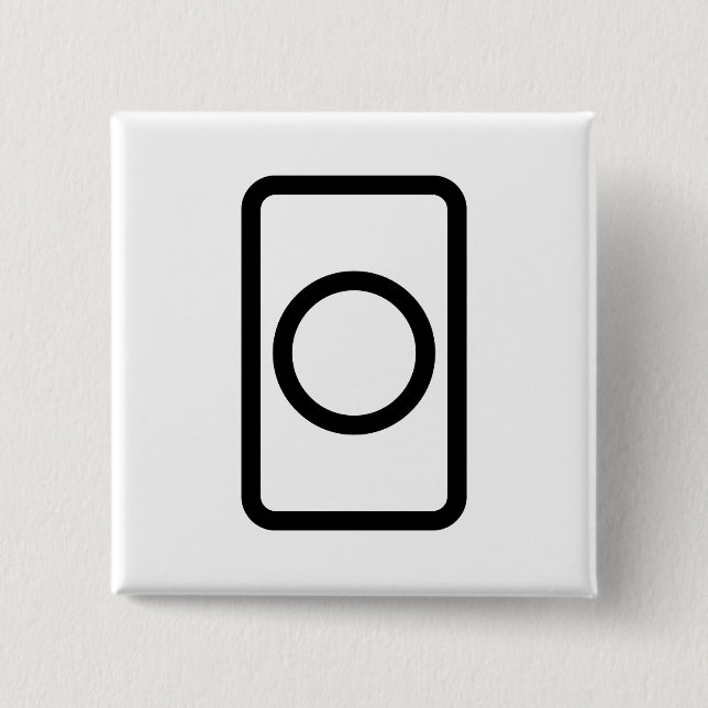 Zener Card | Hollow Circle 2 Inch Square Button (Front)