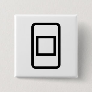 Zener Card   Hollow Square 2 Inch Square Button