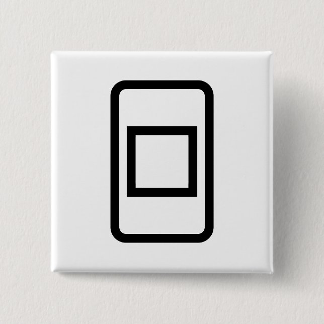 Zener Card | Hollow Square 2 Inch Square Button (Front)