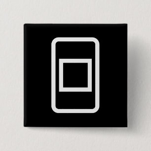 Zener Card   Hollow Square 2 Inch Square Button