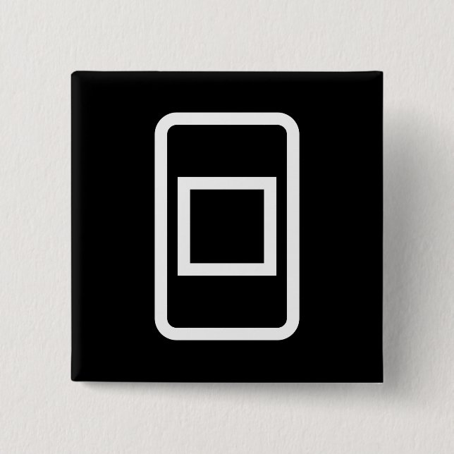 Zener Card | Hollow Square 2 Inch Square Button (Front)