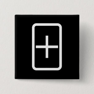 Zener Card   Plus Sign 2 Inch Square Button