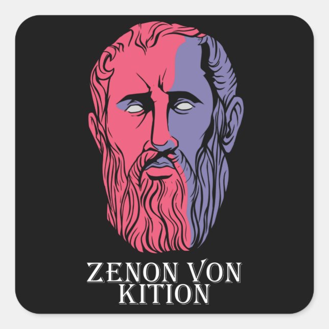Zeno Of Kition I Philosopher Founder Of The Stoics Square Sticker (Front)