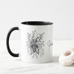 Zentangle Blume gezeichnet -  Mug