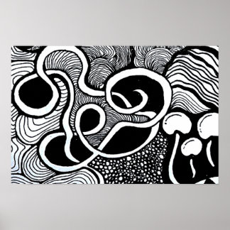 Zentangle Expansion of the Mind | Abstract Line Ma Poster