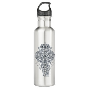 Zentangle Inspired Elephant 710 Ml Water Bottle