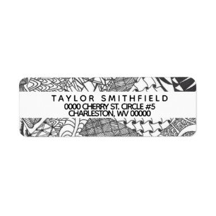 Zentangle® inspired geometric return address labe