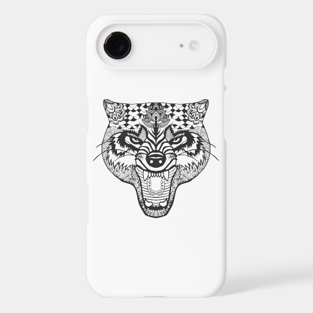 Zentangle Inspired Wolf Case-Mate iPhone Case (Back)