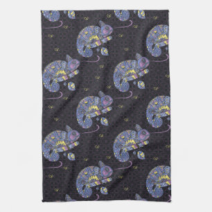 Zentangle Lizard Kitchen Towel