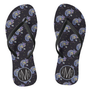 Zentangle Lizard   Monogram Flip Flops