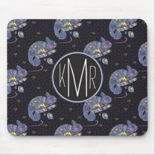 Zentangle Lizard Monogram Mouse Pad