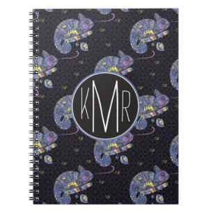 Zentangle Lizard   Monogram Notebook