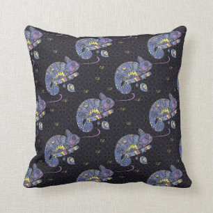 Zentangle Lizard Throw Pillow