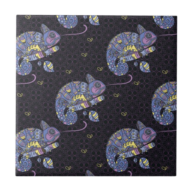 Zentangle Lizard Tile (Front)