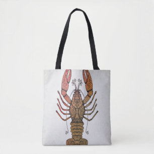 Zentangle Style Lobster Tote Bag