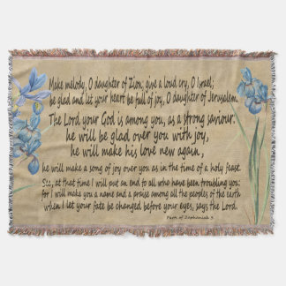 Zephaniah 3 Vellum Manuscript Scripture Throw