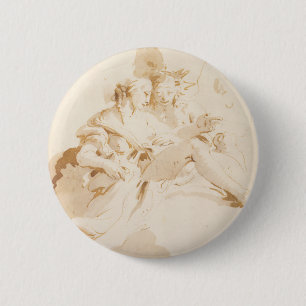 Zephyr and Flora 2 Inch Round Button