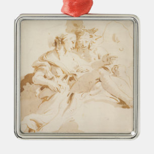 Zephyr and Flora Metal Ornament