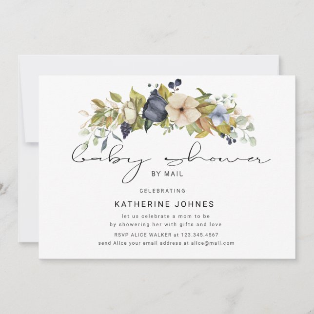 zephyr autumn floral virtual baby shower invite (Front)