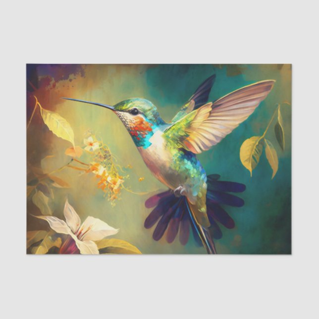 ZEPHYR beautiful hummingbird decoupage paper (Front)