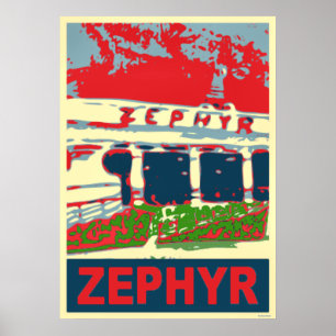 Zephyr Rollercoaster Pontchartrain Beach Poster