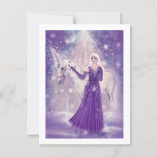 Zephyr unicorn and fairy art By Renee Lavoie Postcard