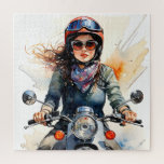 “Zephyra”  “Vento Dolce” – Sweet Wind   Jigsaw Puzzle<br><div class="desc">“Zephyra”  “Vento Dolce” – Sweet Wind. Zephyra glides like a breeze,  her presence as fresh as the air that rushes past her. Her elegant yet daring style turns heads. For her,  riding is about the freedom to drift wherever the wind takes her,  capturing every moment of adventure.</div>