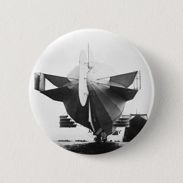 Zeppelin Airship  1908 2 Inch Round Button (Front)