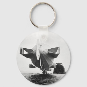 Zeppelin Airship, 1908 Keychain