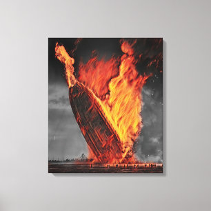 Zeppelin Airship Hindenburg Disaster Colorized Canvas Print