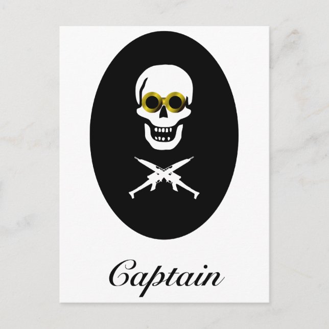 Zeppelin Pirate Captain Postcard (Front)