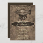Zeppelin Steampunk Wedding Invitation (Front/Back)
