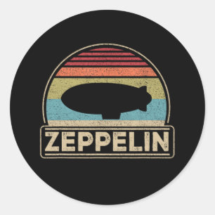 Zeppelin Vintage Retro Zeppelin Shirt Dirigible Classic Round Sticker