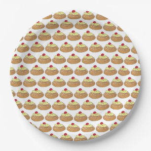 ZEPPOLE Italian Fried Dough Pastry Bakery Foodie Paper Plate
