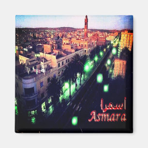 zER004 ASMARA BY Night, Eritrea, Africa, Fridge Magnet