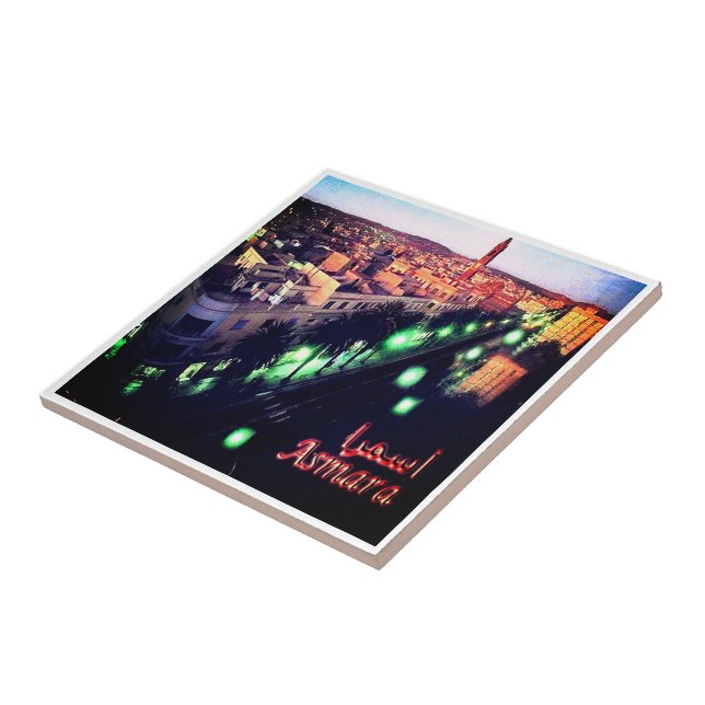 zER004 ASMARA BY Night, Eritrea, Africa, Tile (Side)