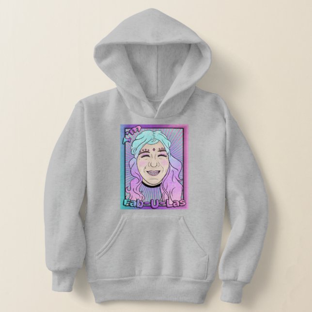 Zer0's Fab-U-Las Kids' Pullover Hoodie (Laydown)