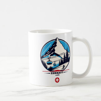 Zermatt 4478 - Skiing On The Problemhorn  Coffee Mug