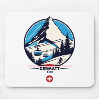 Zermatt 4478 - Skiing On The Problemhorn  Mouse Pad