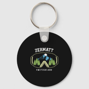 Zermatt Ski Goggles Alpine Skiing Swiss Alps Switz Keychain