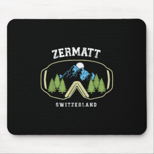 Zermatt Ski Goggles Alpine Skiing Swiss Alps Switz Mouse Pad