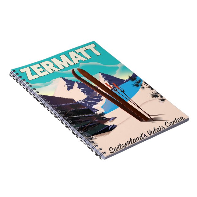 Zermatt Ski vacation poster Notebook (Right Side)