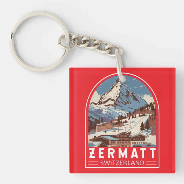Zermatt Suisse Illustration Voyage Art Retro (Devant)