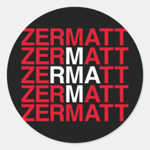 ZERMATT Swiss Flag Classic Round Sticker