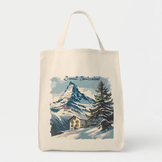 Zermatt, Switzerland: Iconic Destinations Tote Bag (Front)